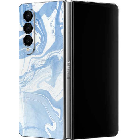 Blue Marbling Galaxy Z Fold4 5G Skin